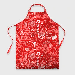 Фартук кулинарный Valentine Pattern, цвет: 3D-принт