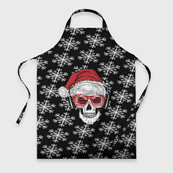 Фартук кулинарный Santa Skull хипстер, цвет: 3D-принт