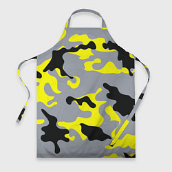 Фартук кулинарный Yellow & Grey Camouflage, цвет: 3D-принт