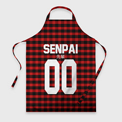 Фартук кулинарный Senpai 00: Red Grid, цвет: 3D-принт