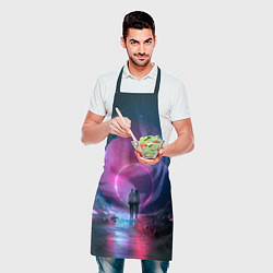 Фартук кулинарный Любовь в космосе, цвет: 3D-принт — фото 2