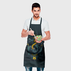 Фартук кулинарный Череп и золотой якорь, цвет: 3D-принт — фото 2