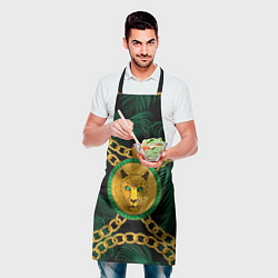 Фартук кулинарный Золотой леопард и цепь, цвет: 3D-принт — фото 2