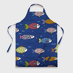 Фартук кулинарный Подводный мир, Рыбы под водой, цвет: 3D-принт