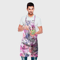 Фартук кулинарный Акварельные цветы, цвет: 3D-принт — фото 2