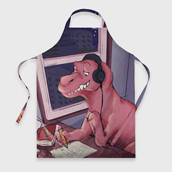 Фартук кулинарный ДИНОЗАВР НА КАРАНТИНЕ, цвет: 3D-принт