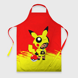Фартук кулинарный Brawl starsLeon pikachu, цвет: 3D-принт