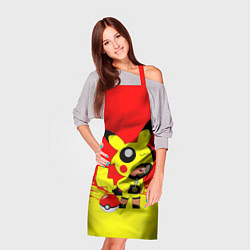 Фартук кулинарный Brawl starsLeon pikachu, цвет: 3D-принт — фото 2