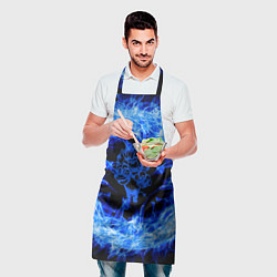 Фартук кулинарный Лев в синем пламени, цвет: 3D-принт — фото 2