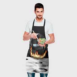 Фартук кулинарный Among Us fire, цвет: 3D-принт — фото 2