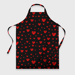 Фартук кулинарный Красные сердца, цвет: 3D-принт