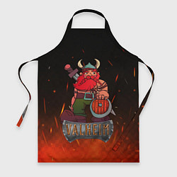 Фартук кулинарный Valheim викинг в огне, цвет: 3D-принт