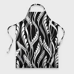 Фартук кулинарный Листья в черно-Белом Цвете, цвет: 3D-принт