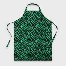 Фартук кулинарный Абстрактный зелено-черный узор, цвет: 3D-принт