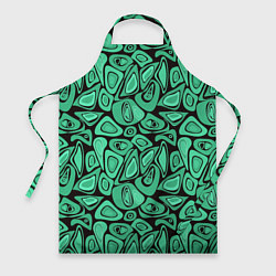 Фартук кулинарный Зеленый абстрактный узор, цвет: 3D-принт
