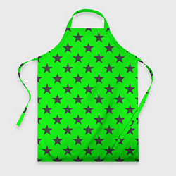 Фартук кулинарный Звездный фон зеленый, цвет: 3D-принт