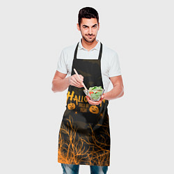Фартук кулинарный HALLOWEEN FOREST BATS ЛЕТУЧИЕ МЫШИ В ЛЕСУ ХЕЛЛОУИН, цвет: 3D-принт — фото 2