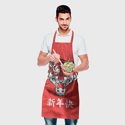 Фартук кулинарный Красный тигр - дракон, цвет: 3D-принт — фото 2