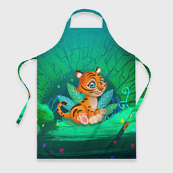 Фартук кулинарный Тигр в большой кувшинке, цвет: 3D-принт