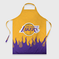 Фартук кулинарный LA LAKERS NBA FIRE ЛЕЙКЕРС ОГОНЬ, цвет: 3D-принт