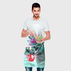 Фартук кулинарный Новогодние украшения Елочка, цвет: 3D-принт — фото 2