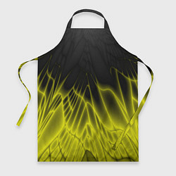 Фартук кулинарный Коллекция Rays Лучи Желтый и черный Абстракция 662, цвет: 3D-принт