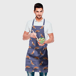 Фартук кулинарный Акварельные лисы паттерн, цвет: 3D-принт — фото 2
