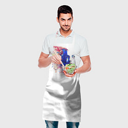 Фартук кулинарный Лицо Акварель, цвет: 3D-принт — фото 2