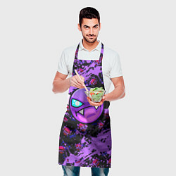 Фартук кулинарный Геометри Дэш фиолетовый Geometry Dash, цвет: 3D-принт — фото 2