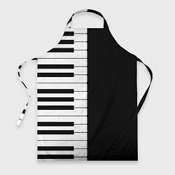 Фартук кулинарный Черно-Белое Пианино Piano, цвет: 3D-принт