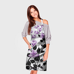 Фартук кулинарный Распустившиеся фиолетовые цветы, цвет: 3D-принт — фото 2