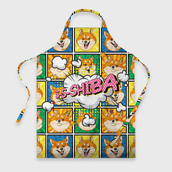 Фартук кулинарный Pop art shiba inu, цвет: 3D-принт