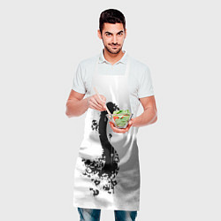 Фартук кулинарный Черный лебедь - силуэт кляксами, цвет: 3D-принт — фото 2