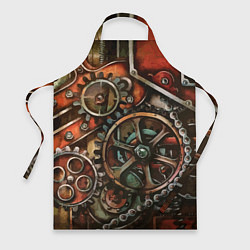 Фартук кулинарный Механистическая композиция с шестерёнками и цепью, цвет: 3D-принт
