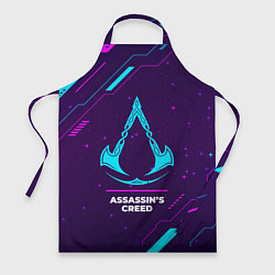 Фартук кулинарный Символ Assassins Creed в неоновых цветах на темном, цвет: 3D-принт