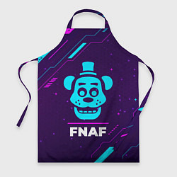 Фартук кулинарный Символ FNAF в неоновых цветах на темном фоне, цвет: 3D-принт