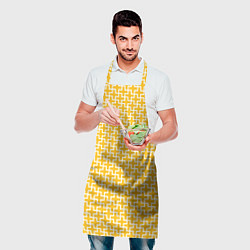 Фартук кулинарный Белые крестики на желтом фоне, цвет: 3D-принт — фото 2