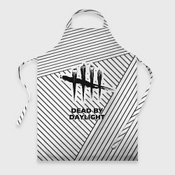 Фартук Символ Dead by Daylight на светлом фоне с полосами