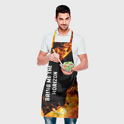 Фартук кулинарный Bring Me the Horizon и пылающий огонь, цвет: 3D-принт — фото 2