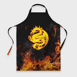 Фартук кулинарный Огнедышащий дракон и пламя, цвет: 3D-принт