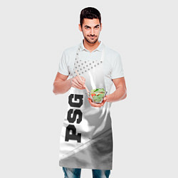 Фартук кулинарный PSG sport на светлом фоне: символ и надпись вертик, цвет: 3D-принт — фото 2
