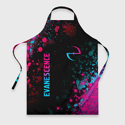 Фартук кулинарный Evanescence - neon gradient: символ и надпись верт, цвет: 3D-принт