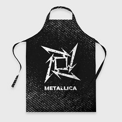 Фартук кулинарный Metallica с потертостями на темном фоне, цвет: 3D-принт