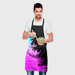 Фартук кулинарный Hollywood Undead неоновый огонь, цвет: 3D-принт — фото 2