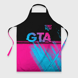 Фартук кулинарный GTA - neon gradient: символ сверху, цвет: 3D-принт