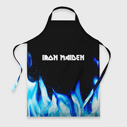 Фартук кулинарный Iron Maiden blue fire, цвет: 3D-принт