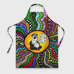 Фартук кулинарный Психоделическая панда и вейп, цвет: 3D-принт