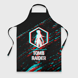 Фартук кулинарный Tomb Raider в стиле glitch и баги графики на темно, цвет: 3D-принт