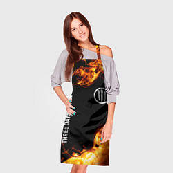 Фартук кулинарный Three Days Grace и пылающий огонь, цвет: 3D-принт — фото 2