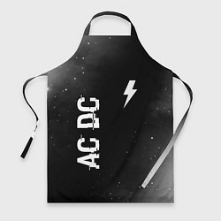 Фартук кулинарный AC DC glitch на темном фоне: надпись, символ, цвет: 3D-принт